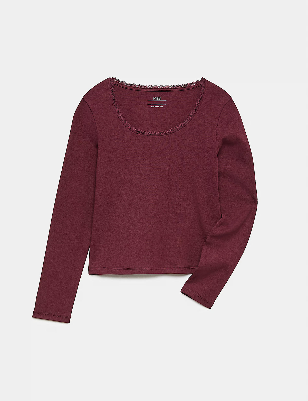 Haut en coton riche avec bordure en dentelle