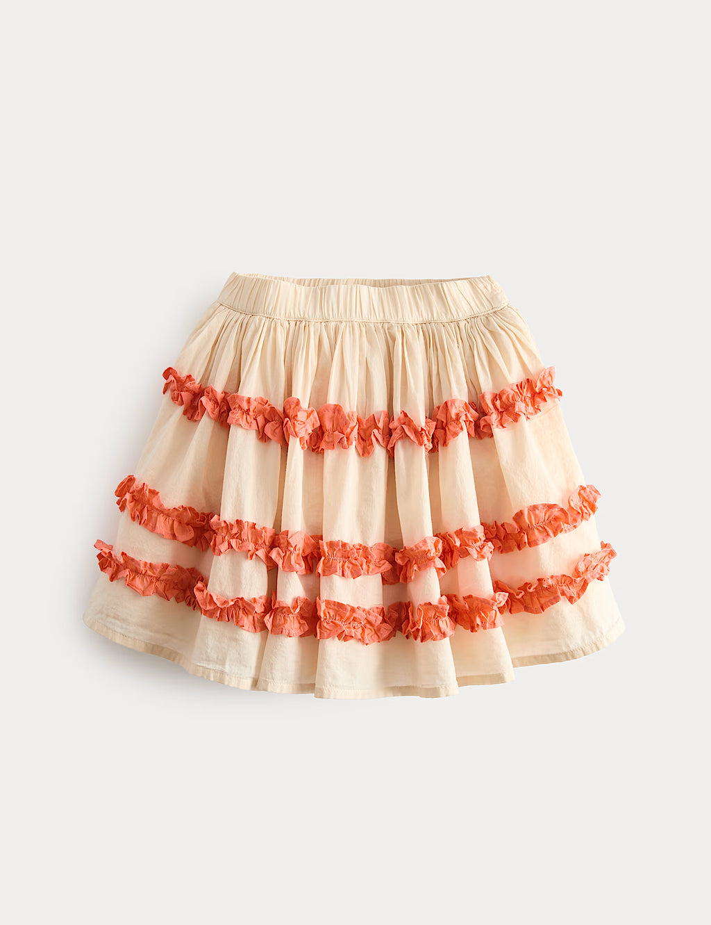 Jupe à volants en pur coton