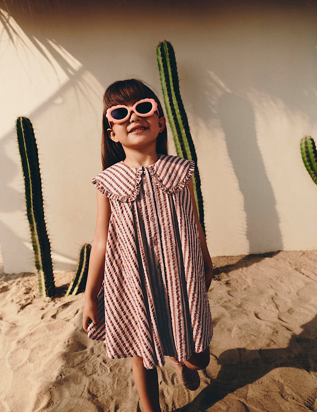 Robe à encolure et rayures 100 % coton M&S