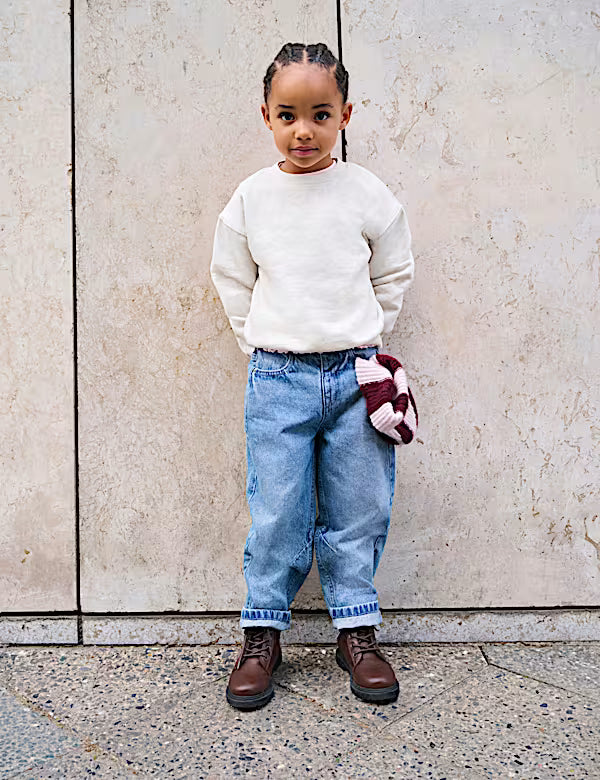 Jean en denim coupe barrel M&S