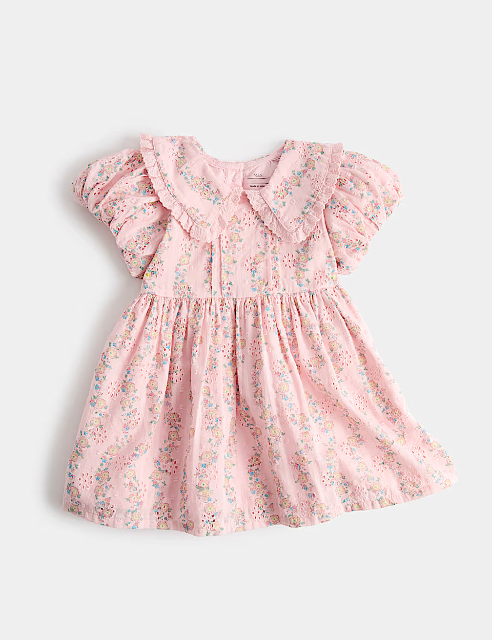 Robe 100 % coton fleuri avec encolure