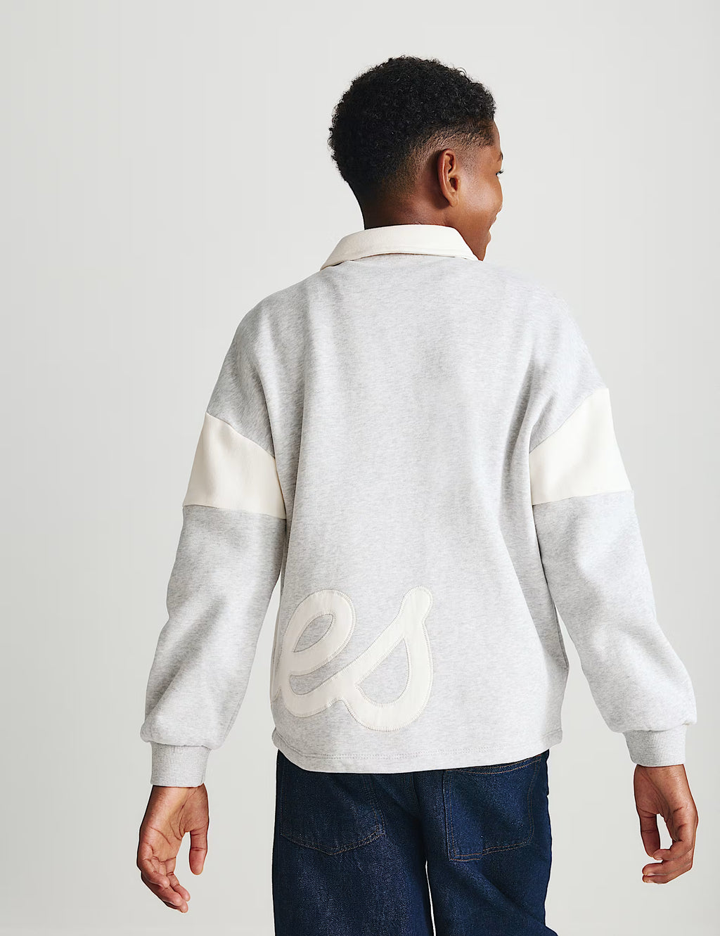 Polo de rugby en coton à motif graphique appliqué