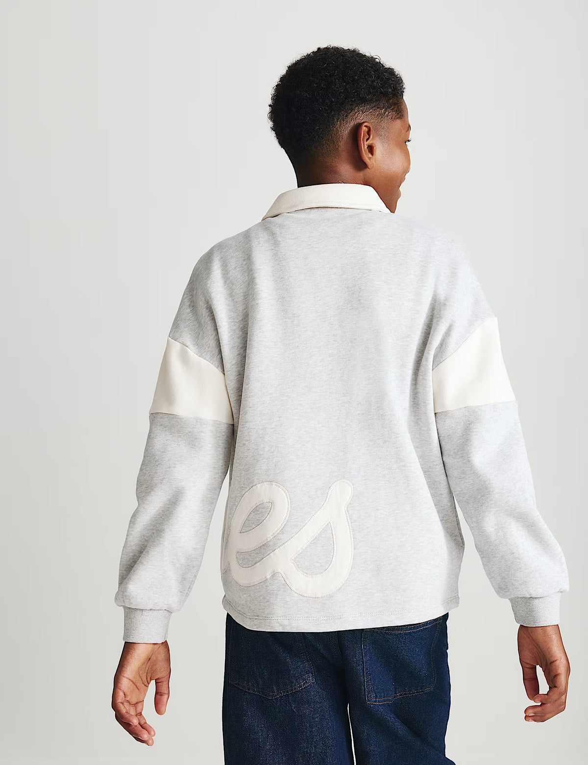 Polo de rugby en coton à motif graphique appliqué