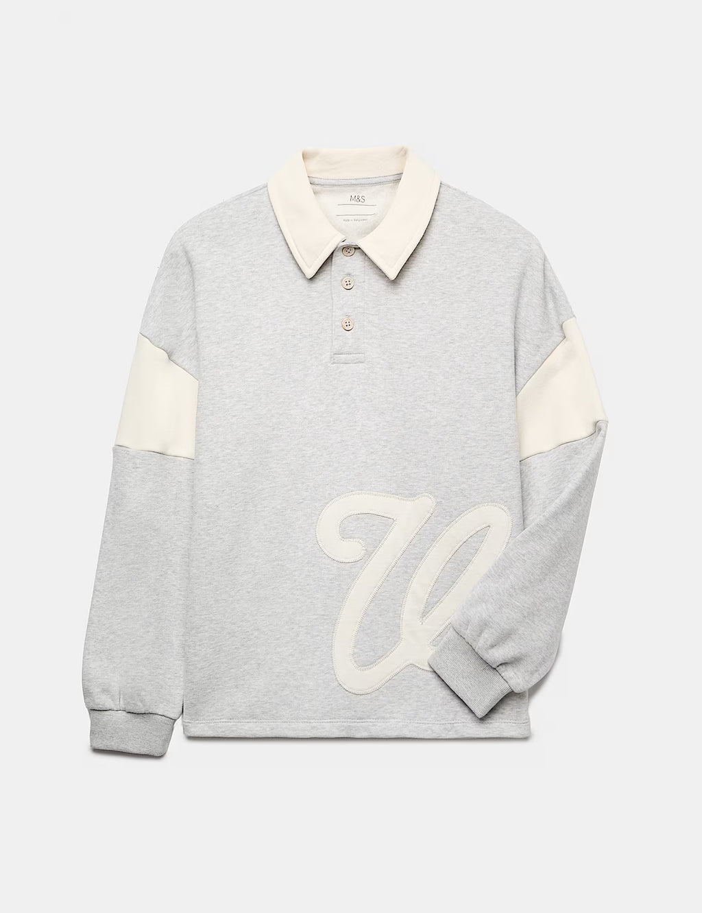 Polo de rugby en coton à motif graphique appliqué