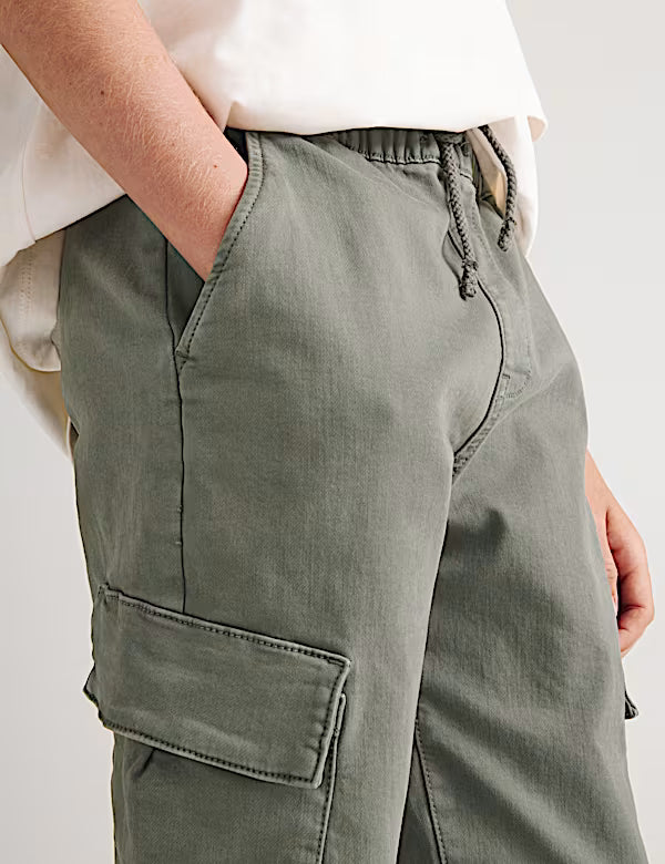 Pantalon cargo en coton extensible M&S