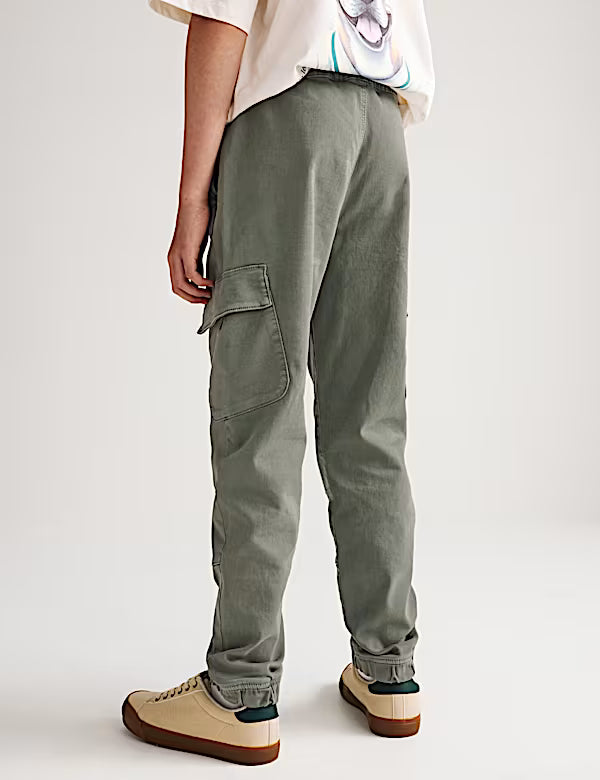 Pantalon cargo en coton extensible M&S