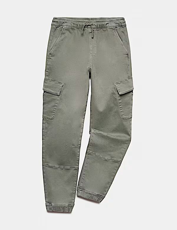 Pantalon cargo en coton extensible M&S