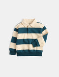 Sweat-shirt de rugby 100 % coton à rayures M&S
