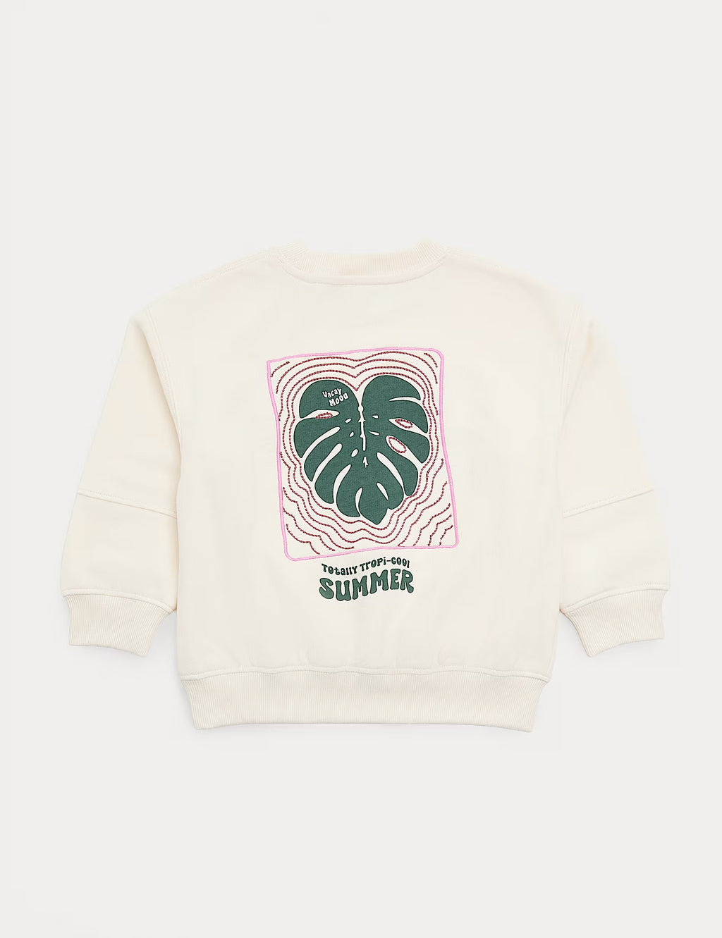 Sweat-shirt en coton riche à imprimé tropical