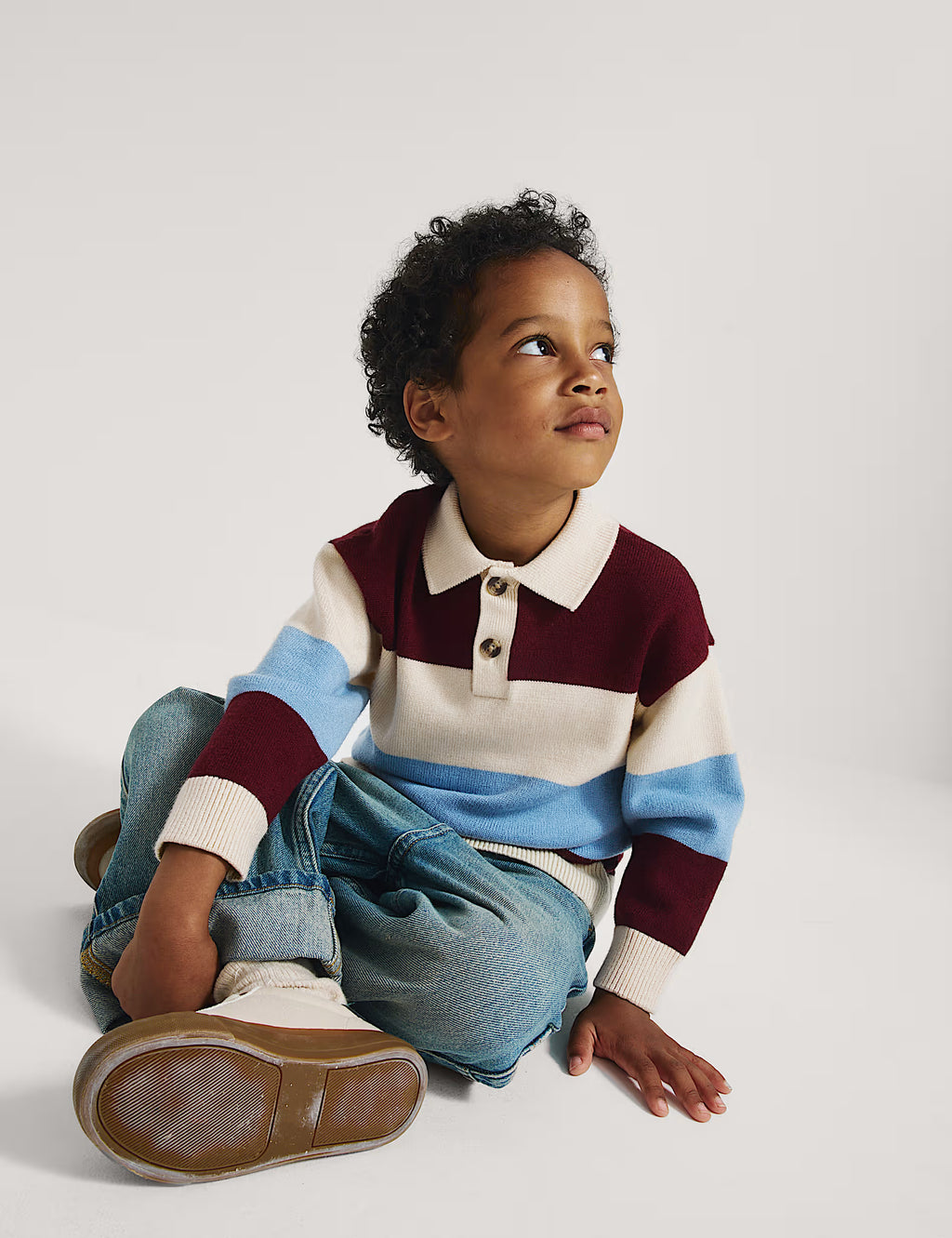 Pull de rugby rayé en maille