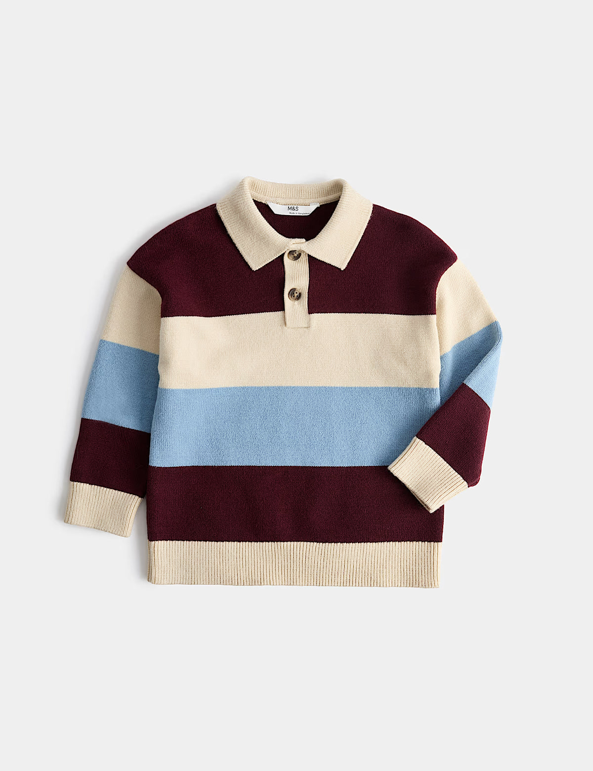 Pull de rugby rayé en maille