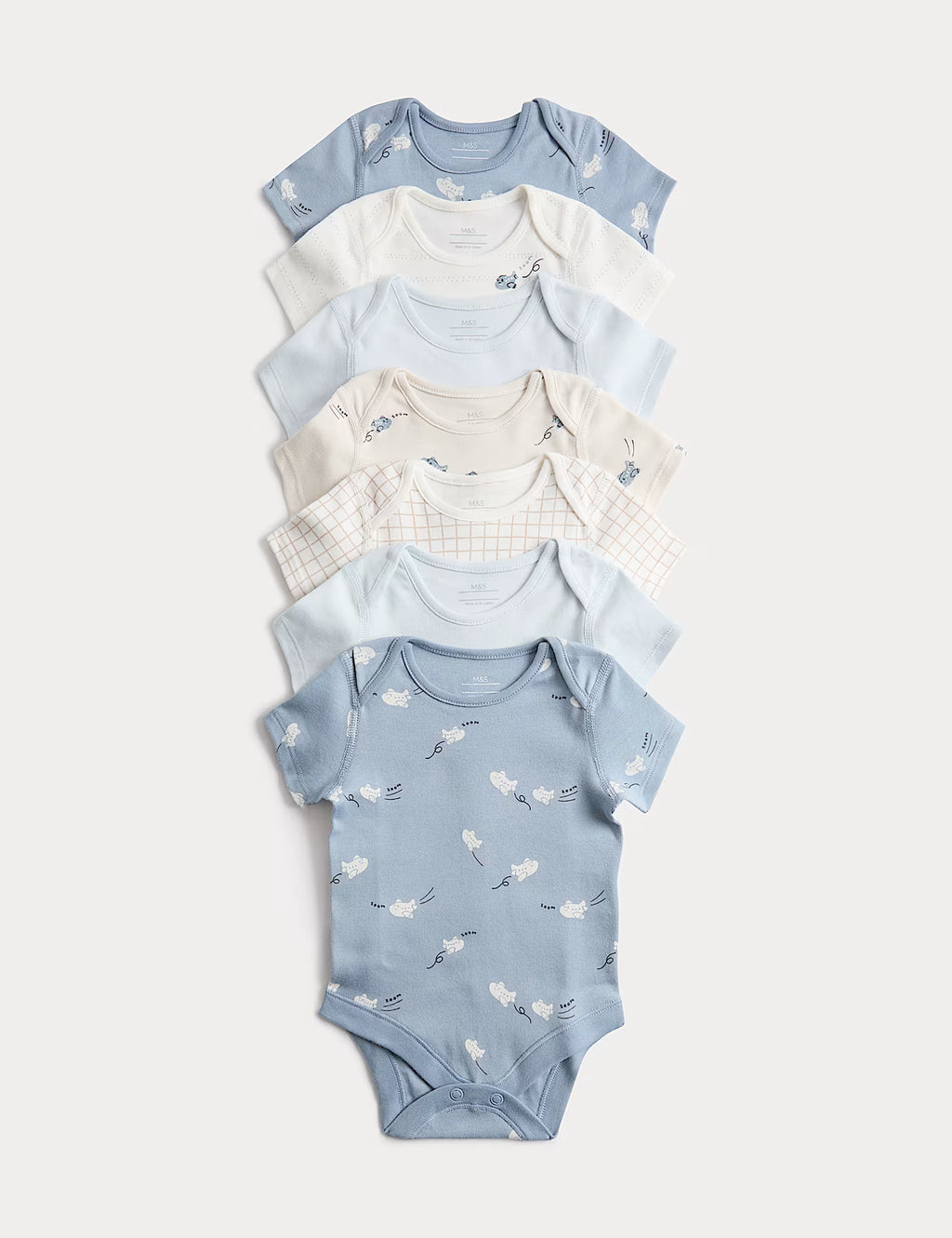 Lot de 7 bodys en pur coton M&S