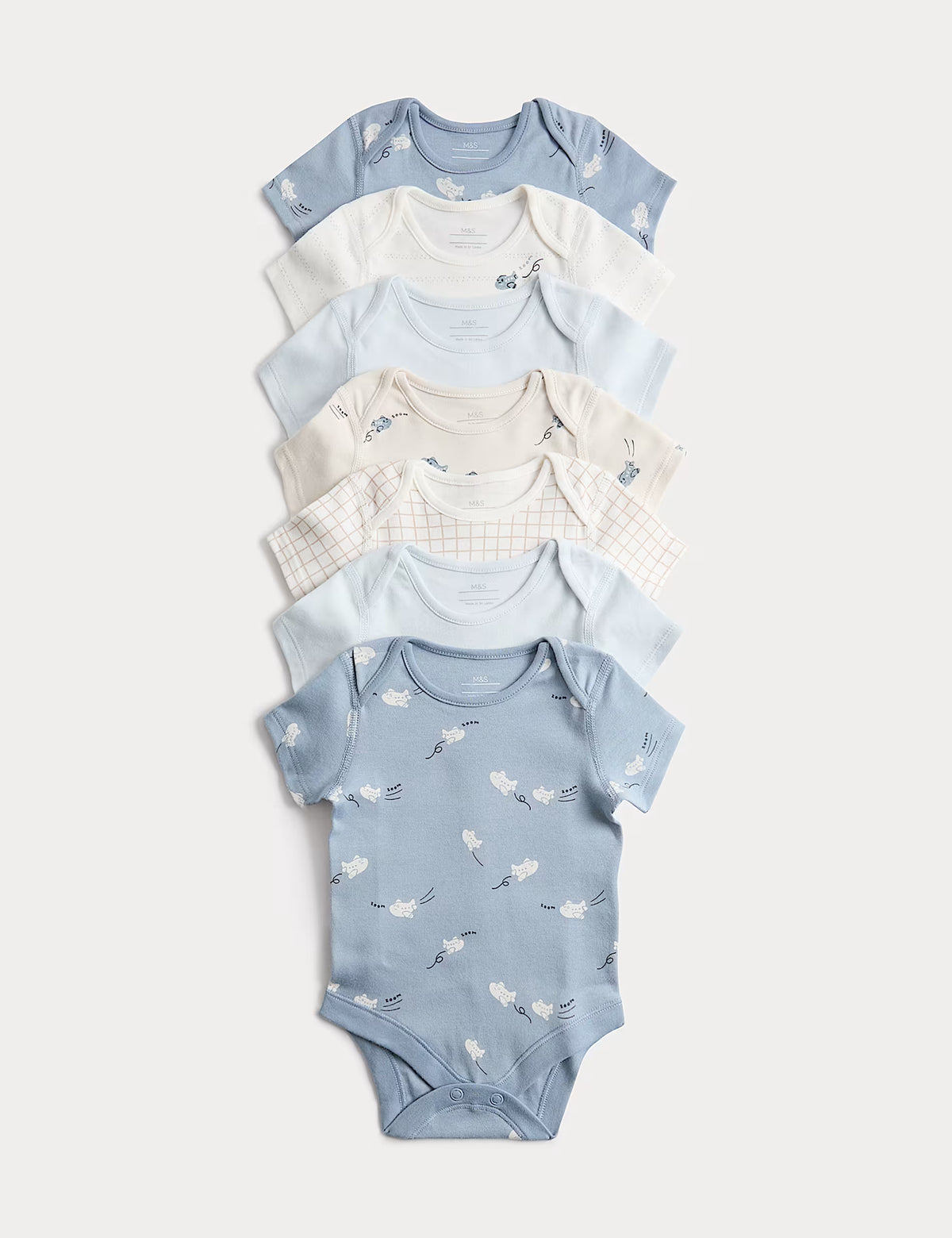 Lot de 7 bodys en pur coton M&S