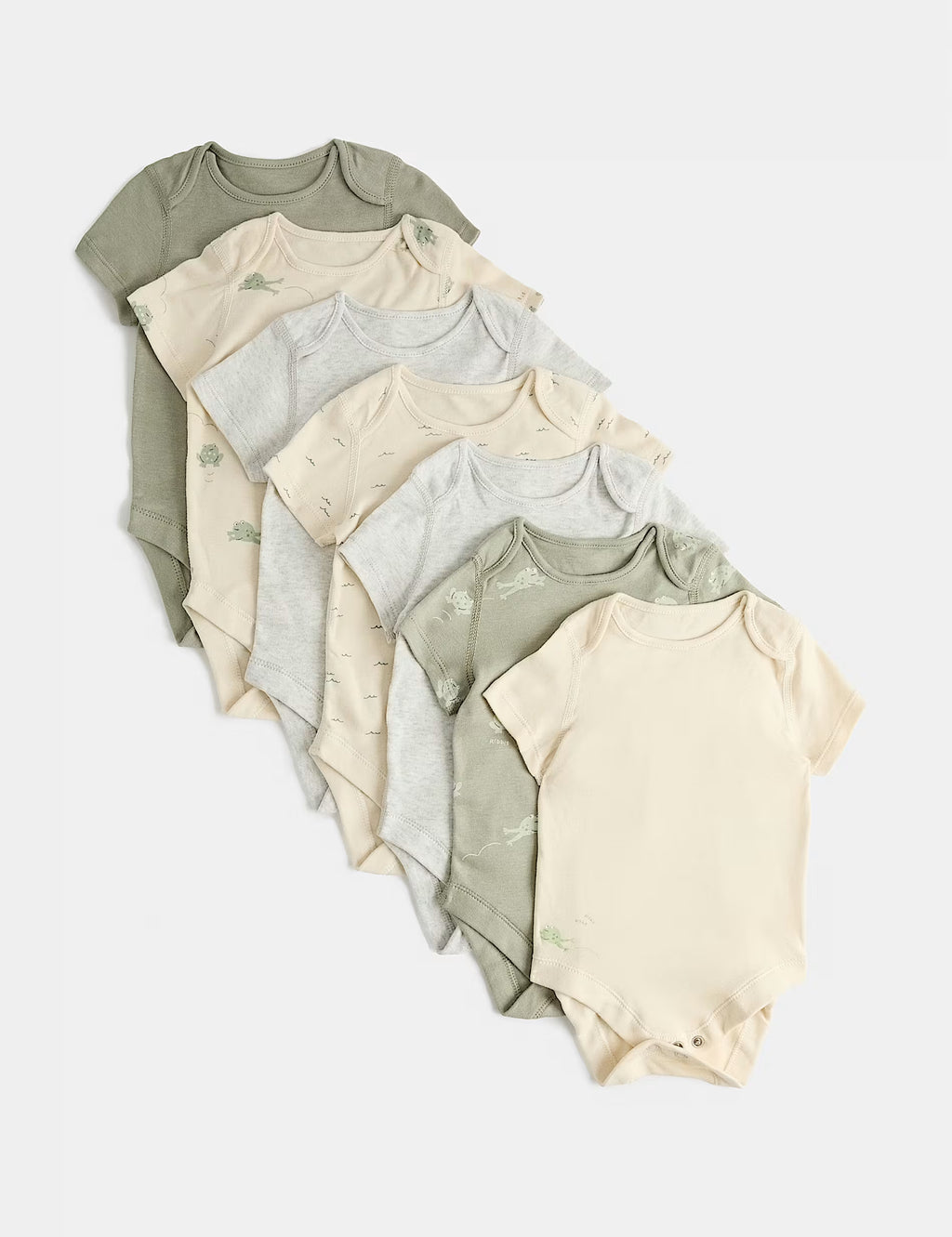 Lot de 7 bodies en pur coton à imprimé grenouille M&S
