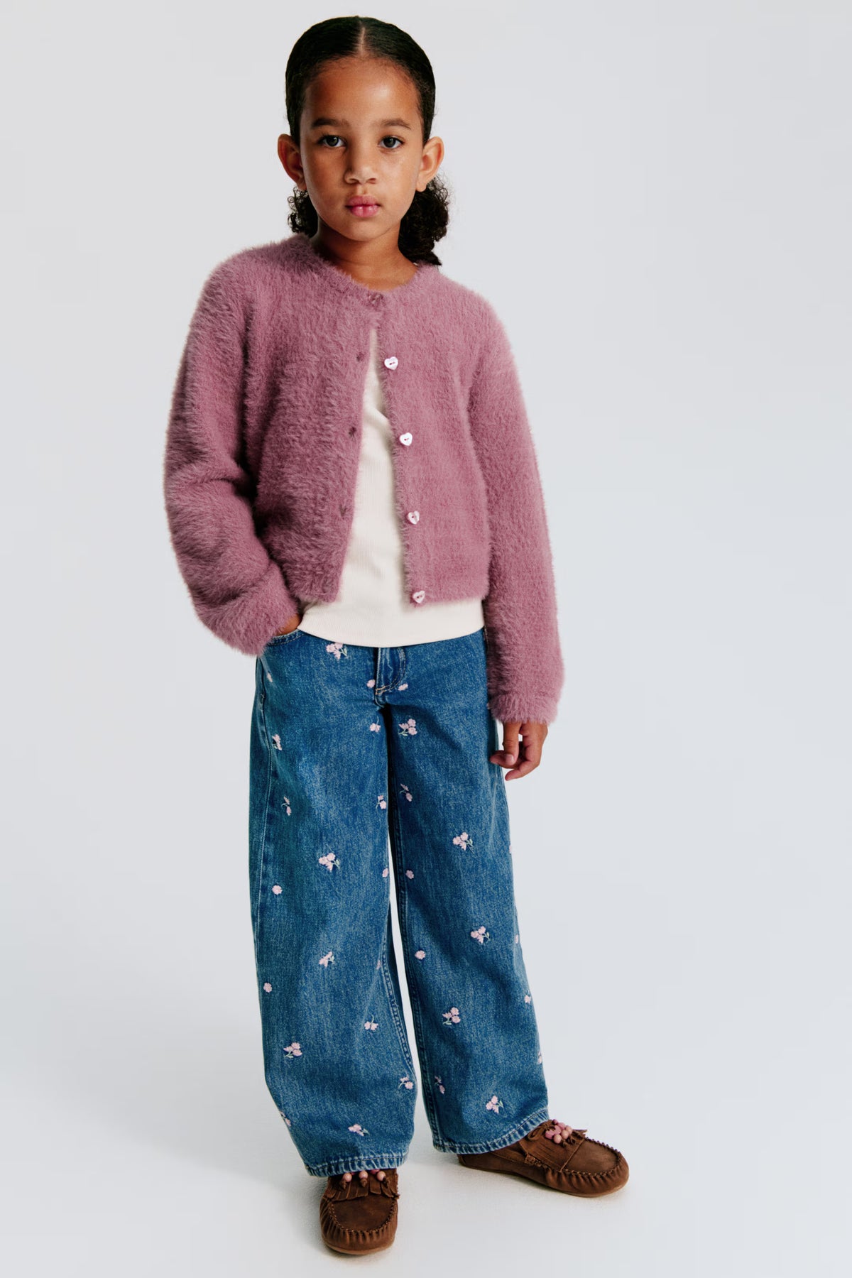 Jean à jambes larges avec motifs