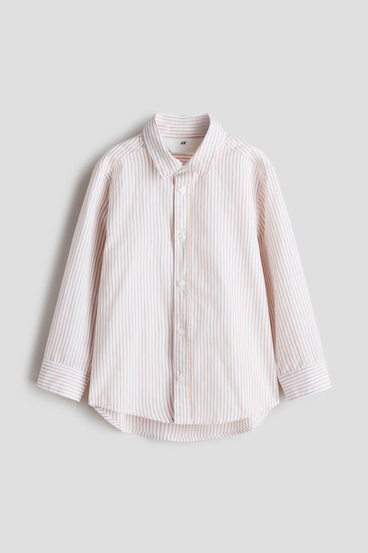 Chemise en coton à rayures beiges H&M